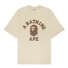 A Bathing Ape College Monogram College Relaxed Fit Tee beige