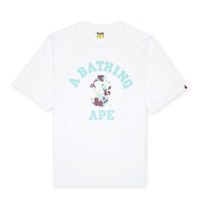 A Bathing Ape Map Camo College Relaxed Fit Tee weiß