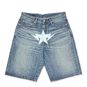 A Bathing Ape Twin Sta Relaxed Fit Denim Shorts bleu
