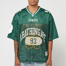 A Bathing Ape Line Camo Multi Logo Relaxed Fit Football Jersey vert