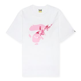 A Bathing Ape ABC Camo Ape Face Sta Tee weiß