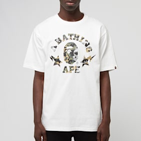 A Bathing Ape 1st Camo Crazy Sta College Tee white