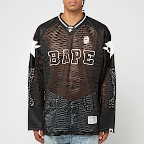 A Bathing Ape Line Camo Multi Logo Relaxed Fit Football Jersey noir