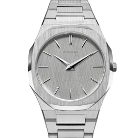D1 Milano Ultra Thin Bracelet Linen Watch 40mm silver