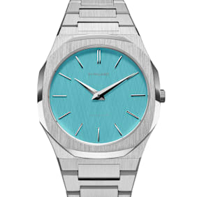 D1 Milano Ultra Thin Bracelet Light Blue Watch 38mm silver