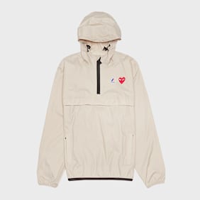Comme des Garcons Play&nbsp; K-Way Full Zip Jacket Red Emblem beige