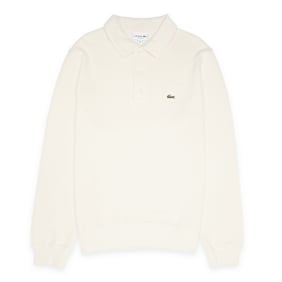 Lacoste Ribbed Cotton Polo Collar Sweatshirt beige