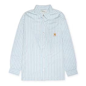 Carhartt WIP Grimsby Shirt Jac grimsby stripe, saguaro blauw