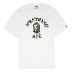 A Bathing Ape Tree Edge Camo College Tee M wit
