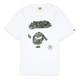 A Bathing Ape Tree Edge Camo Ape Face Tee blanc