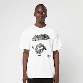 A Bathing Ape Tree Edge Camo Ape Face Tee blanc