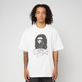 A Bathing Ape Hand Drawn Ape Head Relaxed Fit Tee M blanc