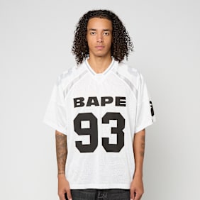 A Bathing Ape Line Camo Jacquard Relaxed Fit Football Jersey M weiß