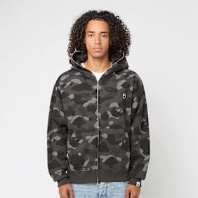 A Bathing Ape One Point Color Camo Cropped Full Zip Hoodie zwart