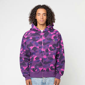 A Bathing Ape One Point Color Camo Cropped Full Zip Hoodie purple