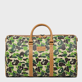 A Bathing Ape ABC Camo PU Ostrich Boston Bag M groen