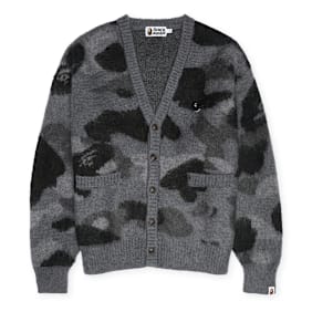 A Bathing Ape Color Camo Mohair Knit Cardigan M noir