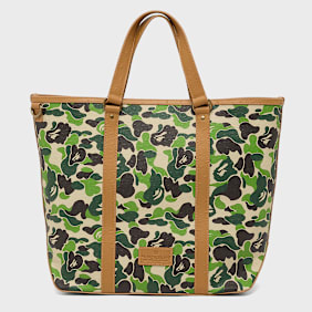 A Bathing Ape ABC Camo PU Ostrich Tote Bag M green
