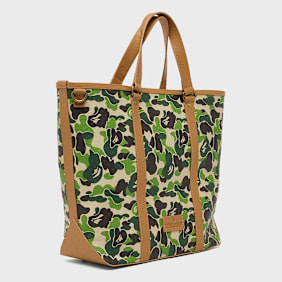 A Bathing Ape ABC Camo PU Ostrich Tote Bag M green