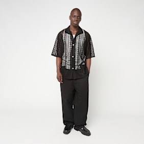 Needles S/S Widespread Collar Shirt - Raschel Lace schwarz