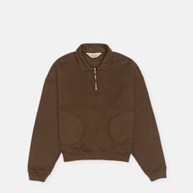 Brain Dead Half Zip Collared Sweatshirt brun