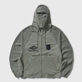 Umbro by Slam Jam Royal Arms Zip Masked Hoodie grijs