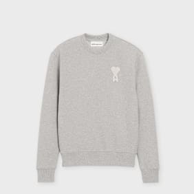 AMI PARIS Crewneck Classic Fit ADC Knitted Patch grau