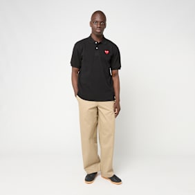 Comme des Garcons Play T-Shirt Polo Red Emblem Red Heart schwarz