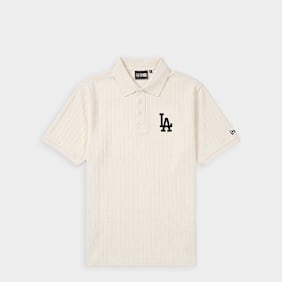 New Era MLB Rib Polo Shirt LA Dodgers beige
