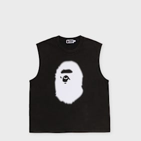 A Bathing Ape Heavy Wash Ape Head Cropped Fit Tank Top schwarz