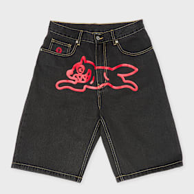 ICECREAM Running Dog Denim Shorts zwart
