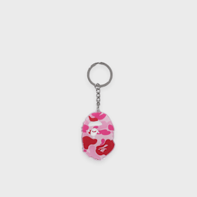 A Bathing Ape ABC Camo Ape Head Acrylic Keychain green light pink