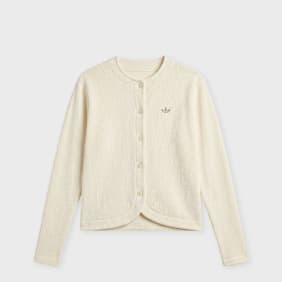 adidas Originals Premium Essential Chenille Button Up Cardigan Beige