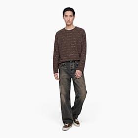 Brain Dead Casey Stripe Long Sleeve T Shirt brown