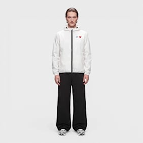 Comme des Garcons Play K-Way Full Zip Jacket Red Emblem weiß