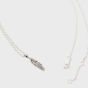 TwoJeys Feather Necklace zilver