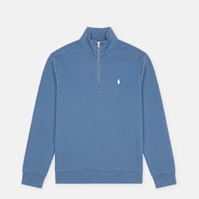 Polo Ralph Lauren Double Knit Quarter Zip Pullover blau