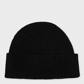 AMI PARIS Beanie With Contrasted Ami De Coeur black