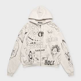 Hellstar Grafitti Zip Up Beige