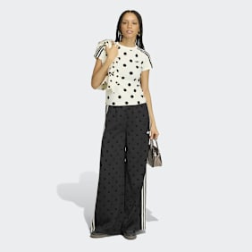 adidas Originals Satin Polka Dots Wide Leg Pant black