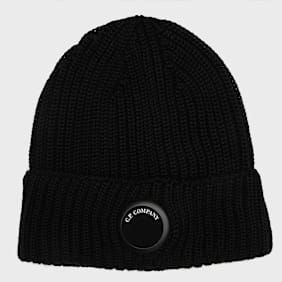 C. P. Company Extrafine Merino Wool Lens Beanie schwarz