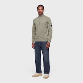 C. P. Company Lambswool GRS Half Zip Sweater beige