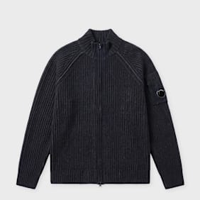 C. P. Company Knitwear Cardigan In Fleece Knit blue