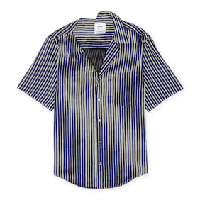 Opening Ceremony Stripes Asym. S/S Shirt cobalt chocolate blauw