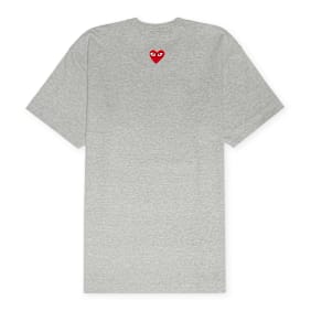 Comme des Garcons Play&nbsp; Small Red Heart Neck T-Shirt Grey gris