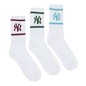 New Era MLB Crew Socks 3PK New York Yankees white