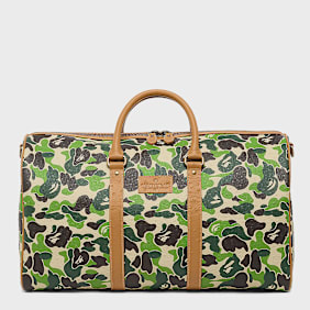 A Bathing Ape ABC Camo PU Ostrich Boston Bag M groen