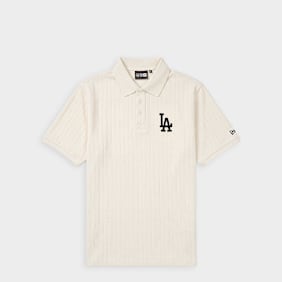 New Era MLB Rib Polo Shirt LA Dodgers beige