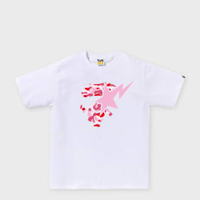 A Bathing Ape ABC Camo Ape Face Sta Tee M blanc
