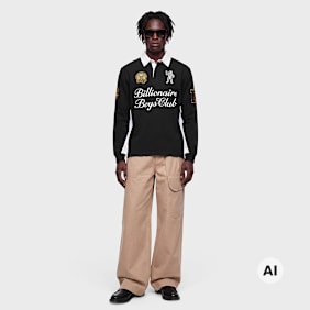 Billionaire Boys Club Script Panelled Rugby Shirt black black